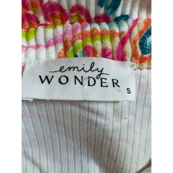 Emily Wonder Women’s Sz S Corduroy Pink Paisley Jacket Shacket Artsy Colorful - Picture 5 of 11